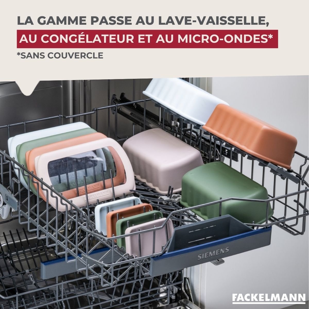 Lot de 4 lunch box 1L avec compartiments STORAGE rouge|vert, FACKELMANN