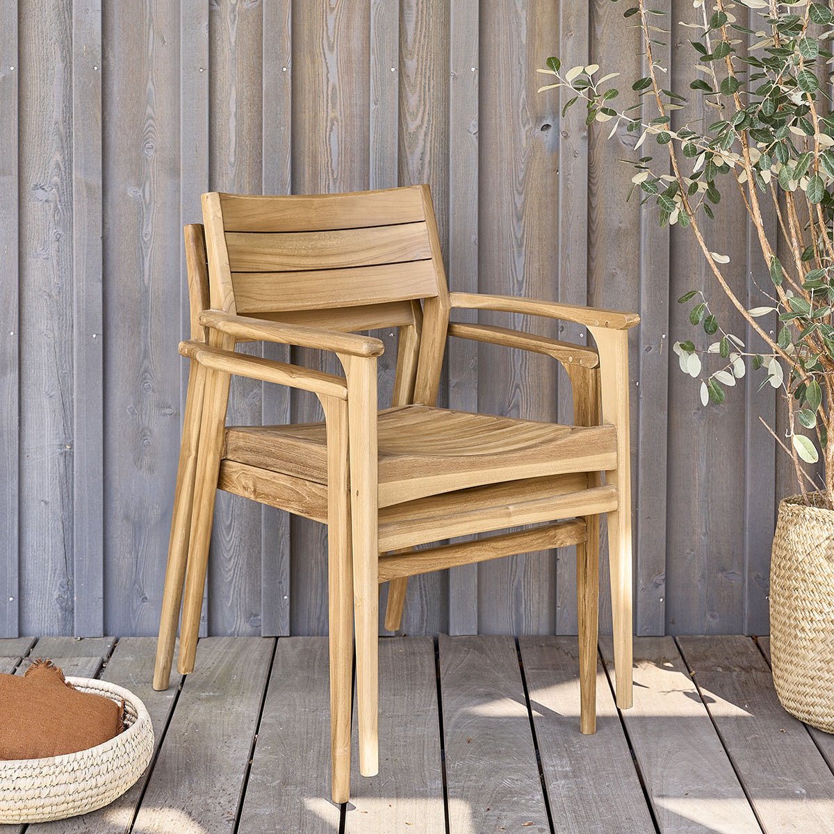 Fauteuil de jardin en teck massif  APRIL naturel, BERAH GETAH