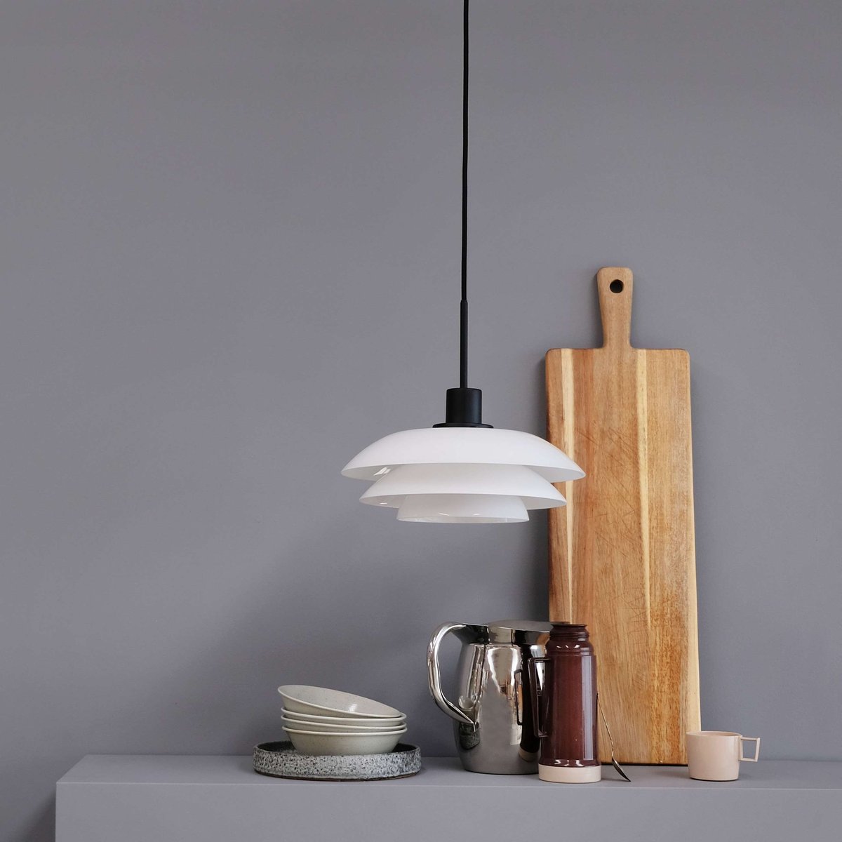 Suspension DL31 opale/noir, DYBERG LARSEN