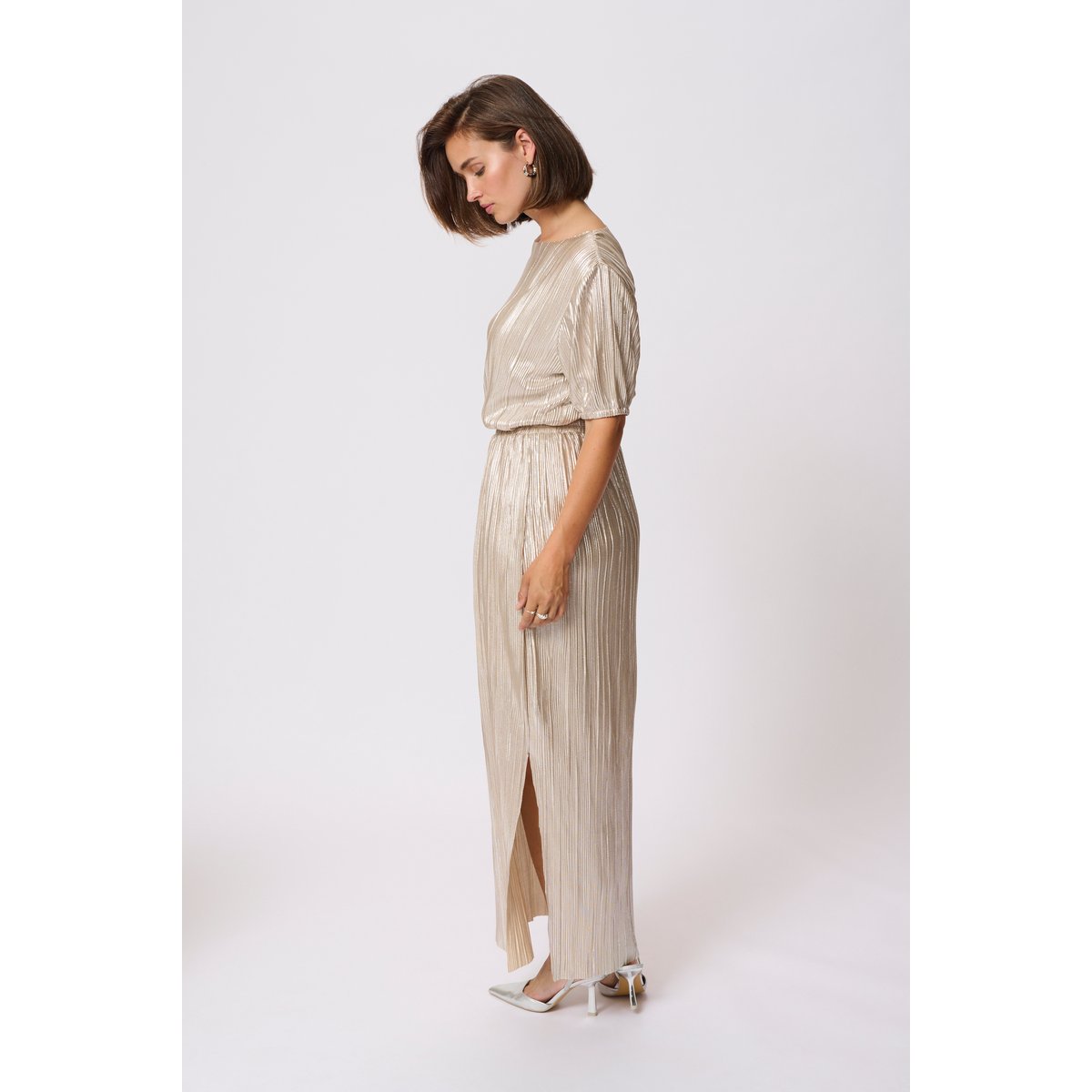 Skirt argent silver metal/feather gray, KAFFE