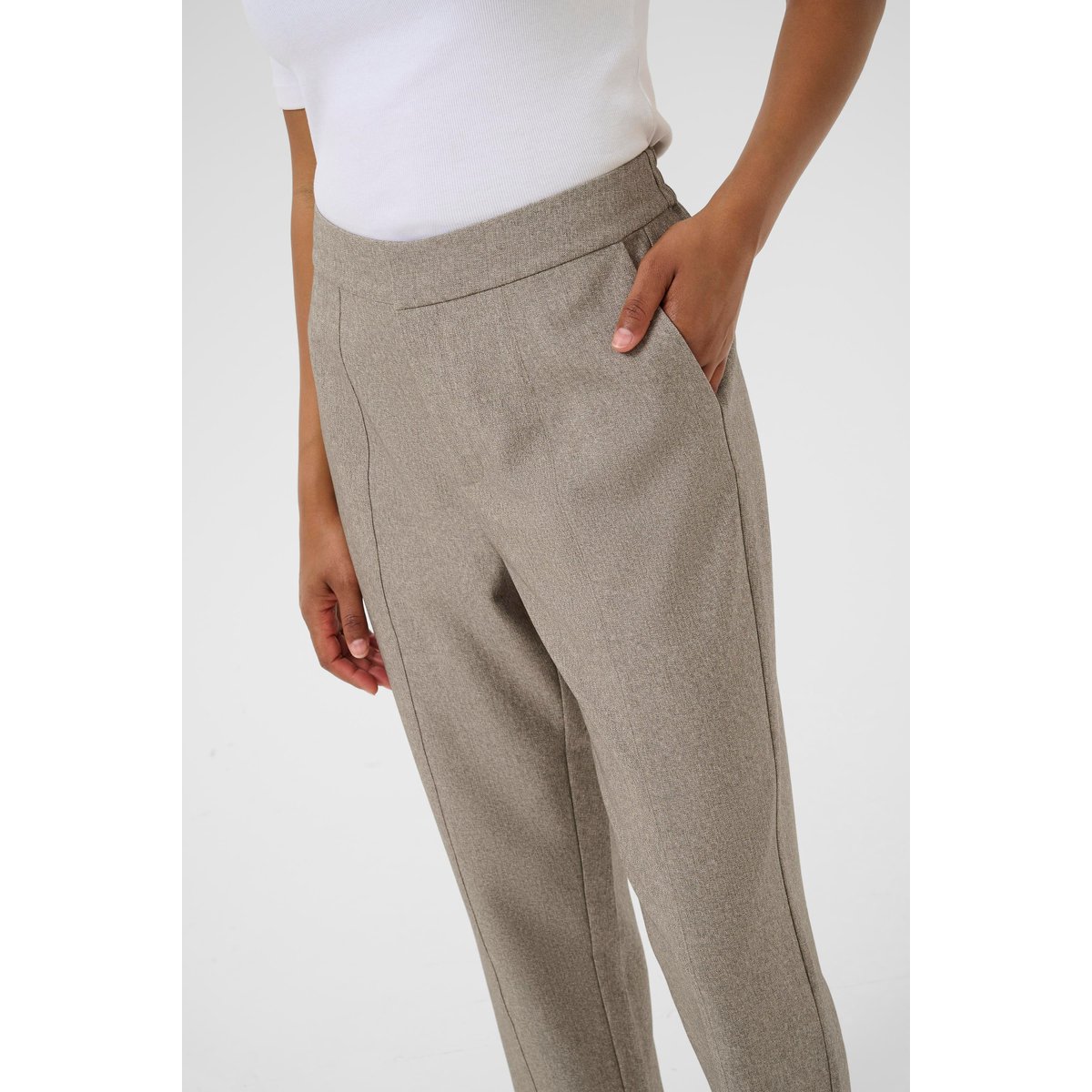 Pantalon de costume beige feather gray melange, KAFFE