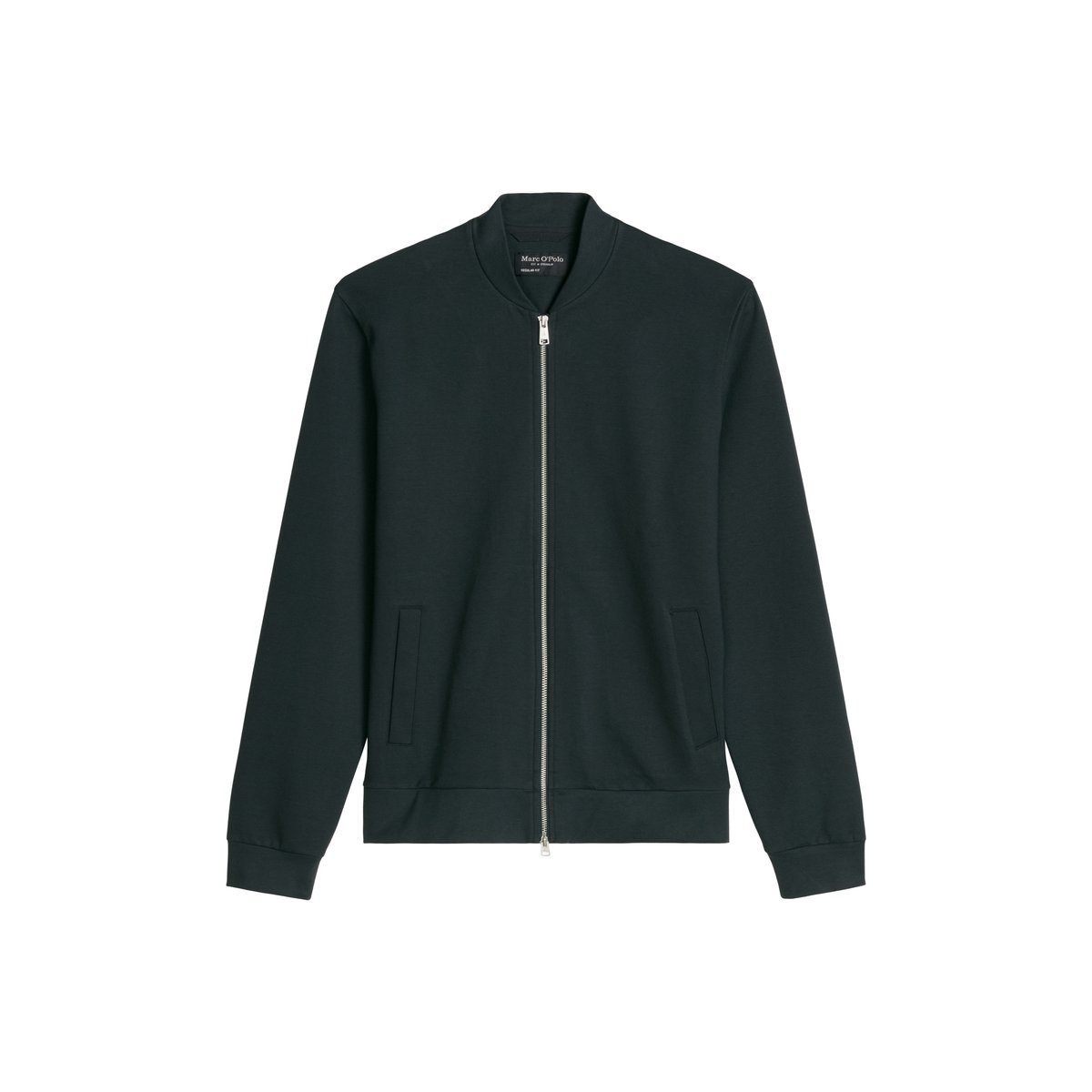 Veste sweat coupe classique en mélange de coton bio extensible bleu, MARC O'POLO