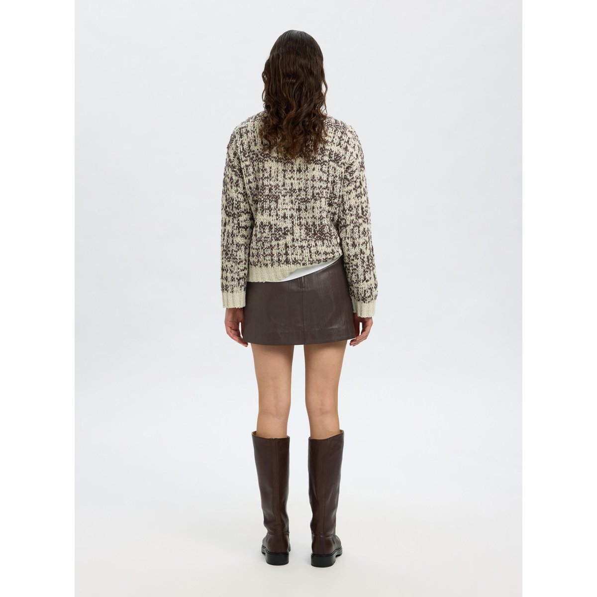 Mini-Jupe En Cuir marron - delicioso, SELECTED