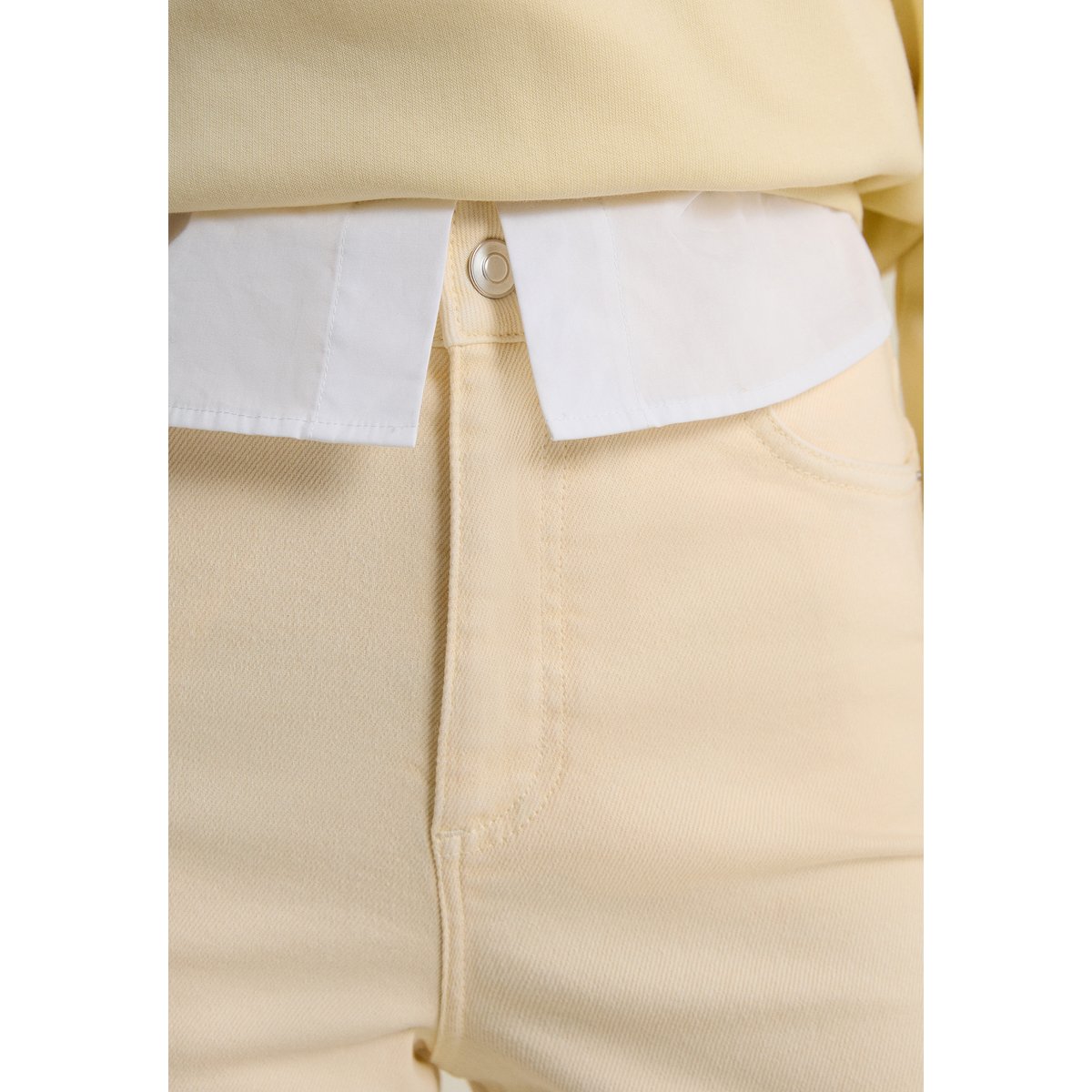 Pantalon droit taille haute CLEMENCE GD vanille, ETAM