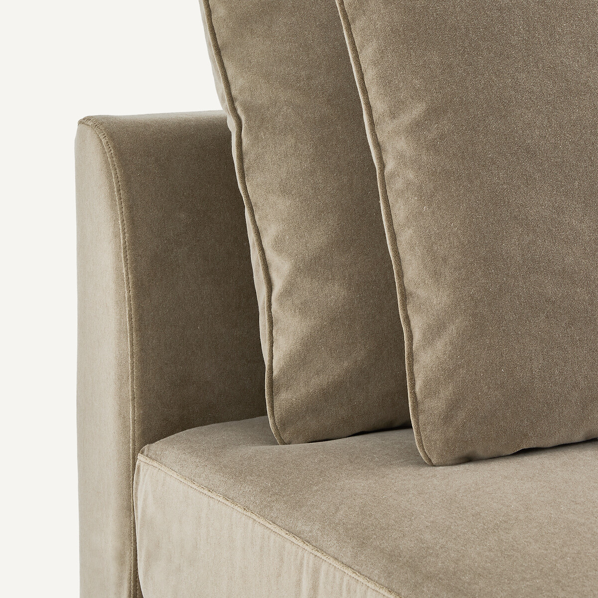 Modulaire bank in stonewashed fluweel, TIBERIO grijs shiitaké, AM.PM