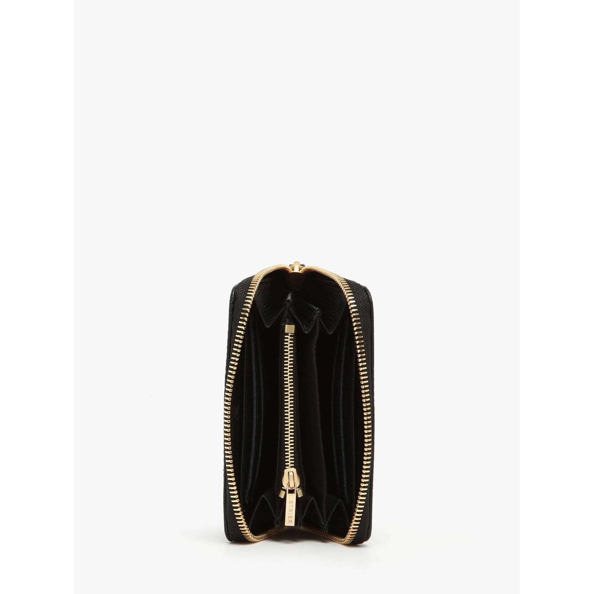 Porte-monnaie Torsade cuir noir, ETRIER