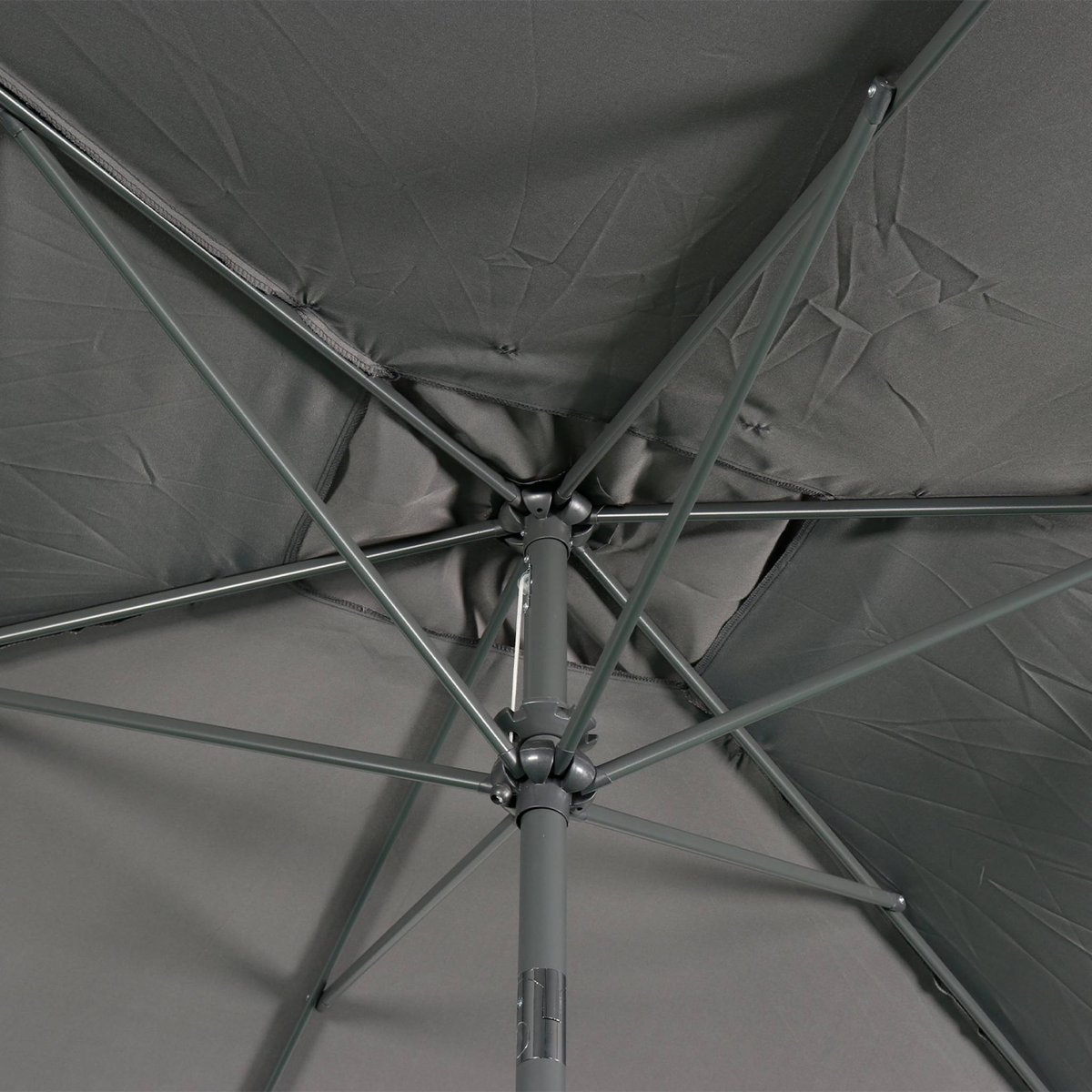 Parasol mât central rectangulaire 2x3m, mât effet bois TOUQUET gris, SWEEEK