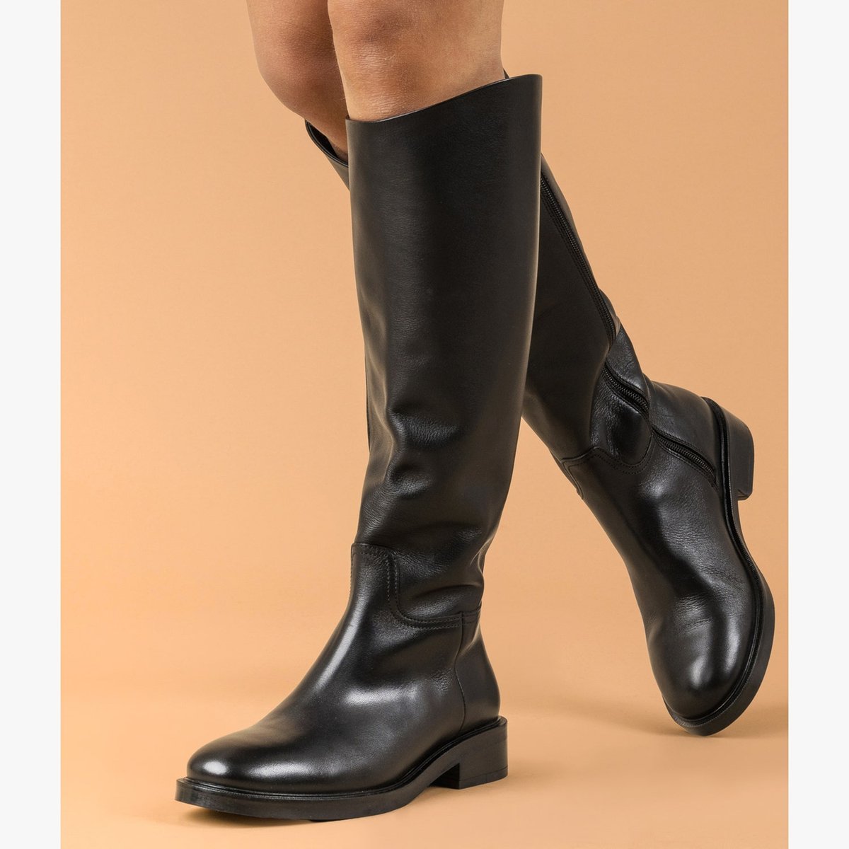 Botte Plate en cuir VICTORIA noir, BOCAGE