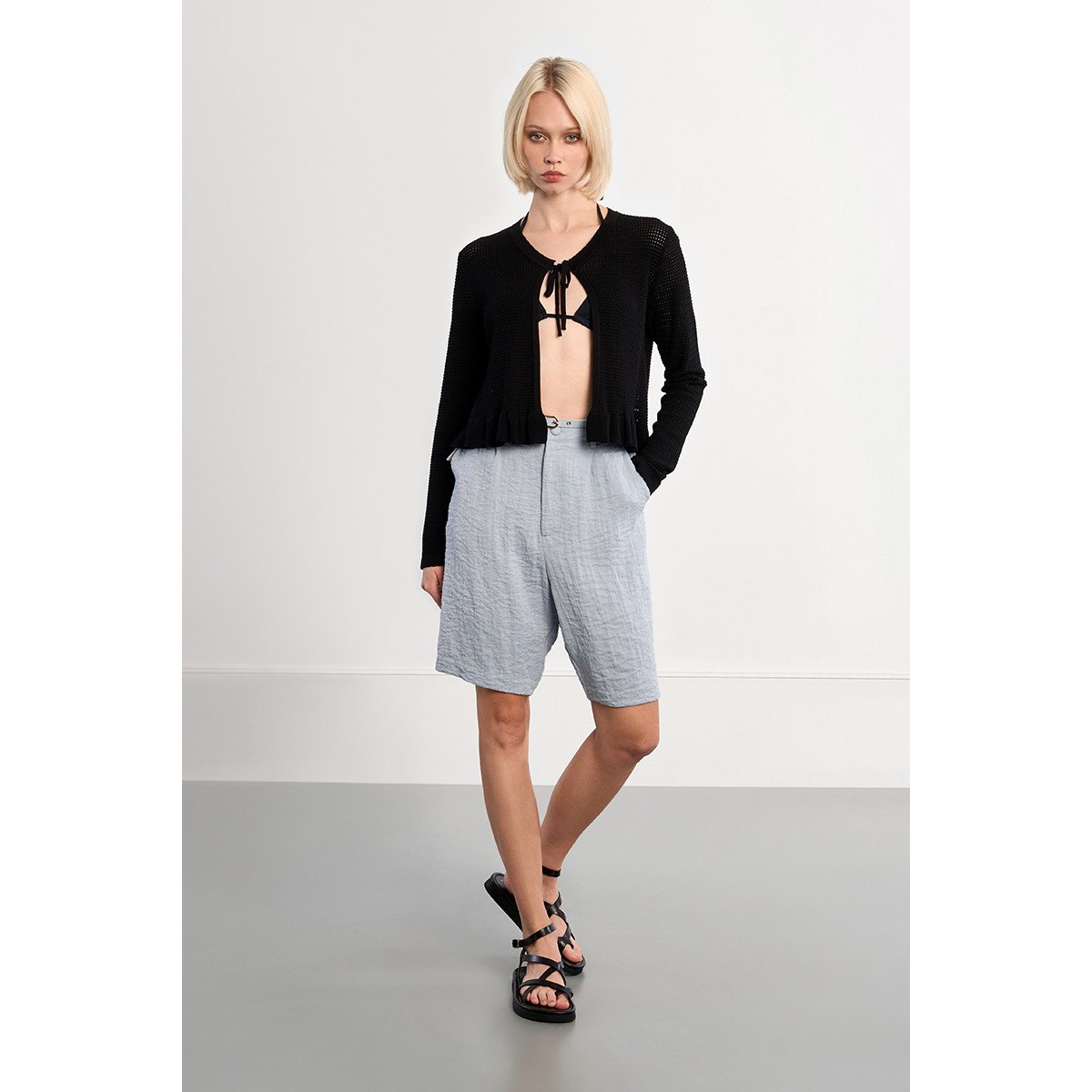 Top ouvert en maille noir, LILI SIDONIO