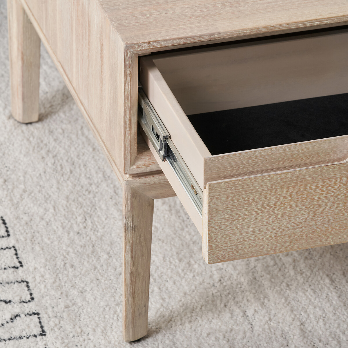 Giano Acacia Wood Storage Coffee Table ivory white, SO'HOME