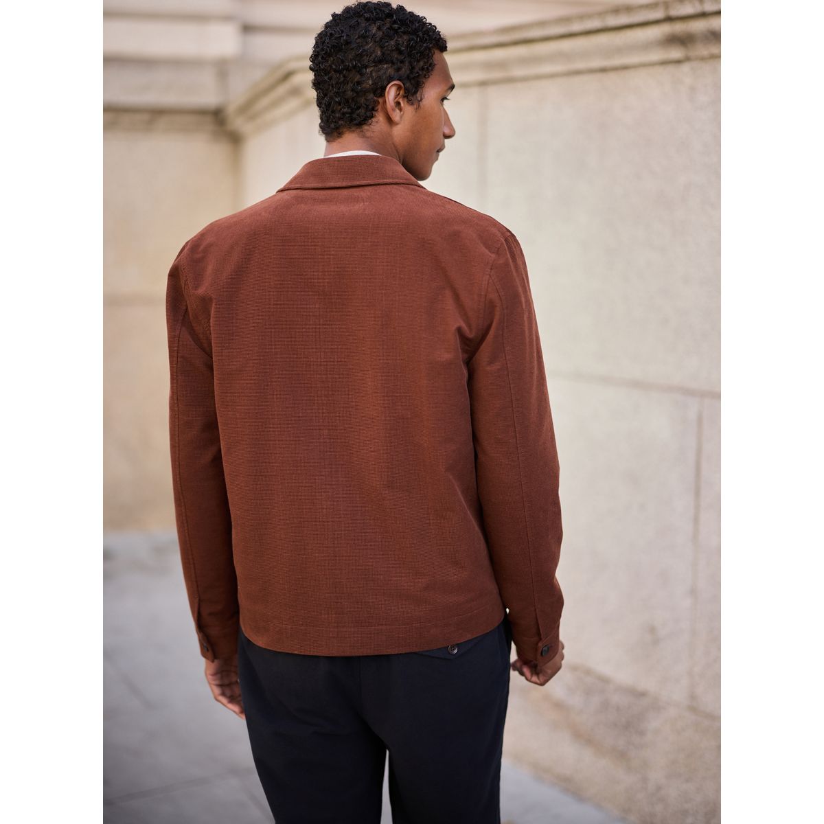 Veste-chemise à deux poches en velours côtelé marron fauve, NEXT
