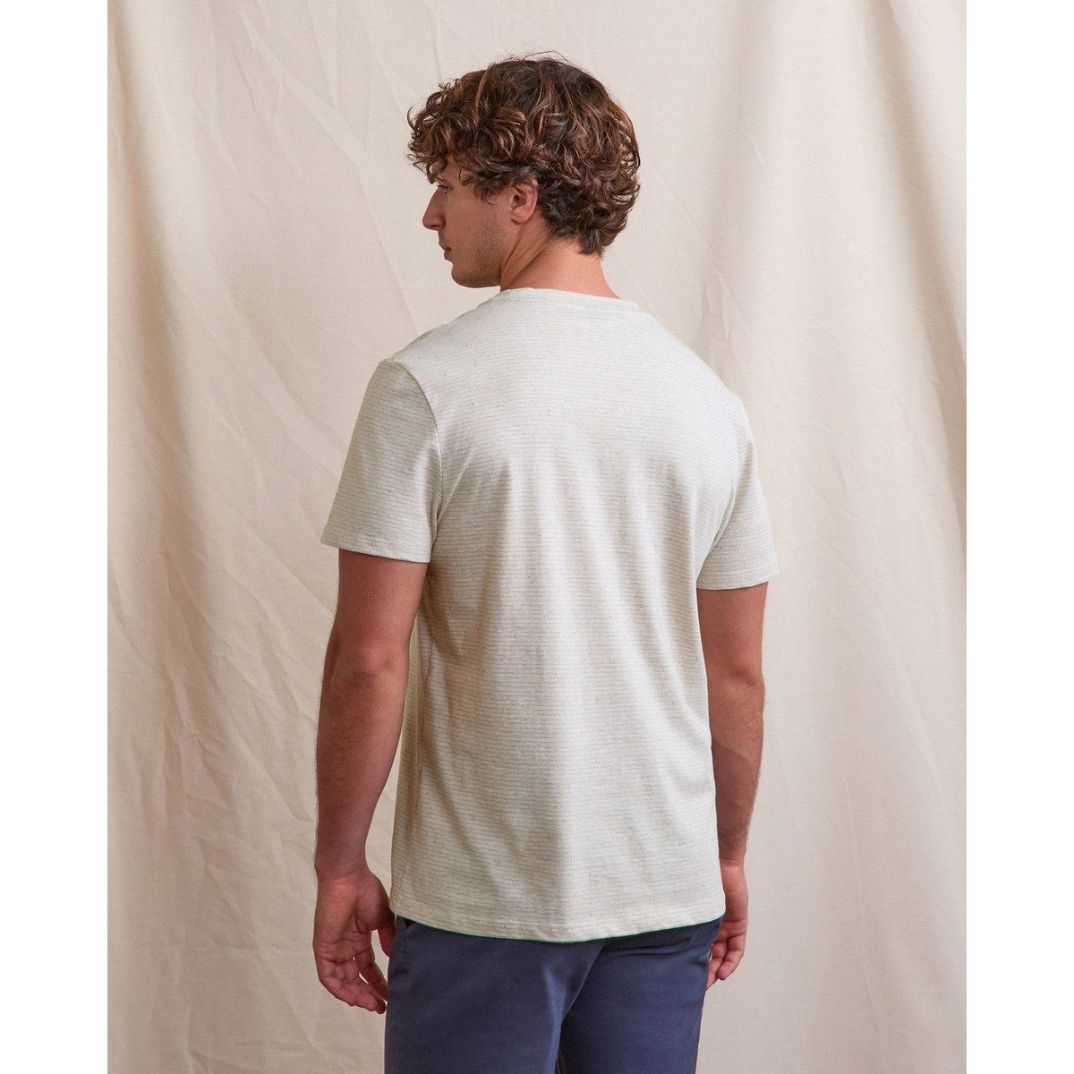 T-shirt OLONNE crème et beige clair, FAGUO
