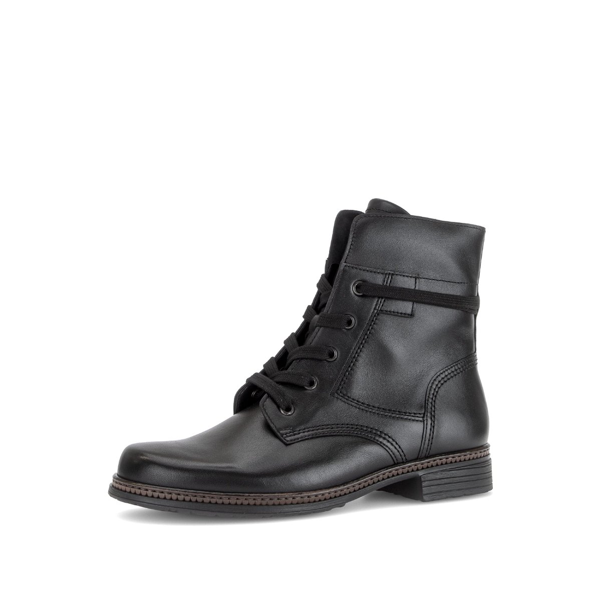 Bottines en cuir lisse à talon décroché noir lisse, GABOR