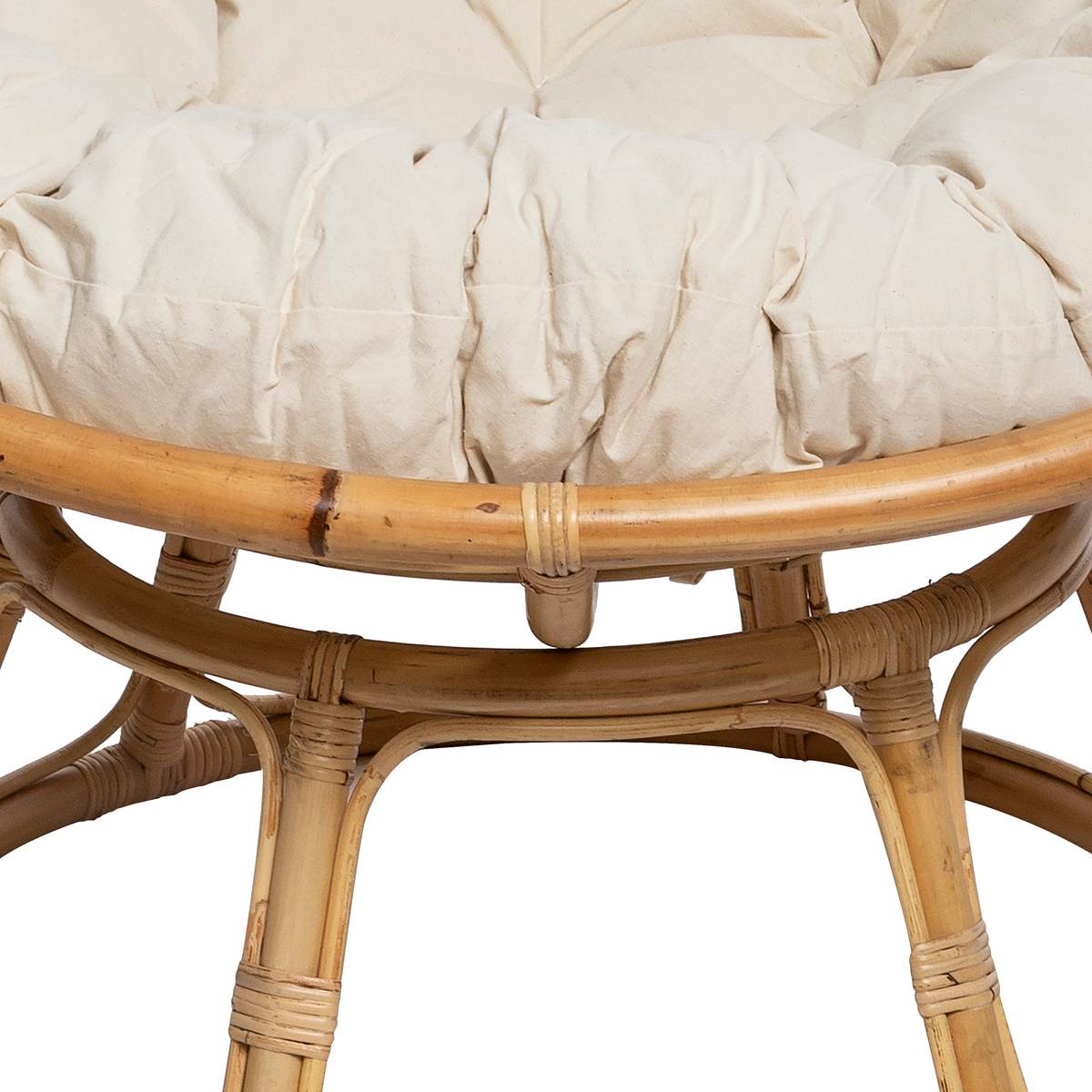 Fauteuil papasan en rotin SERAM blanc, ATMOSPHERA