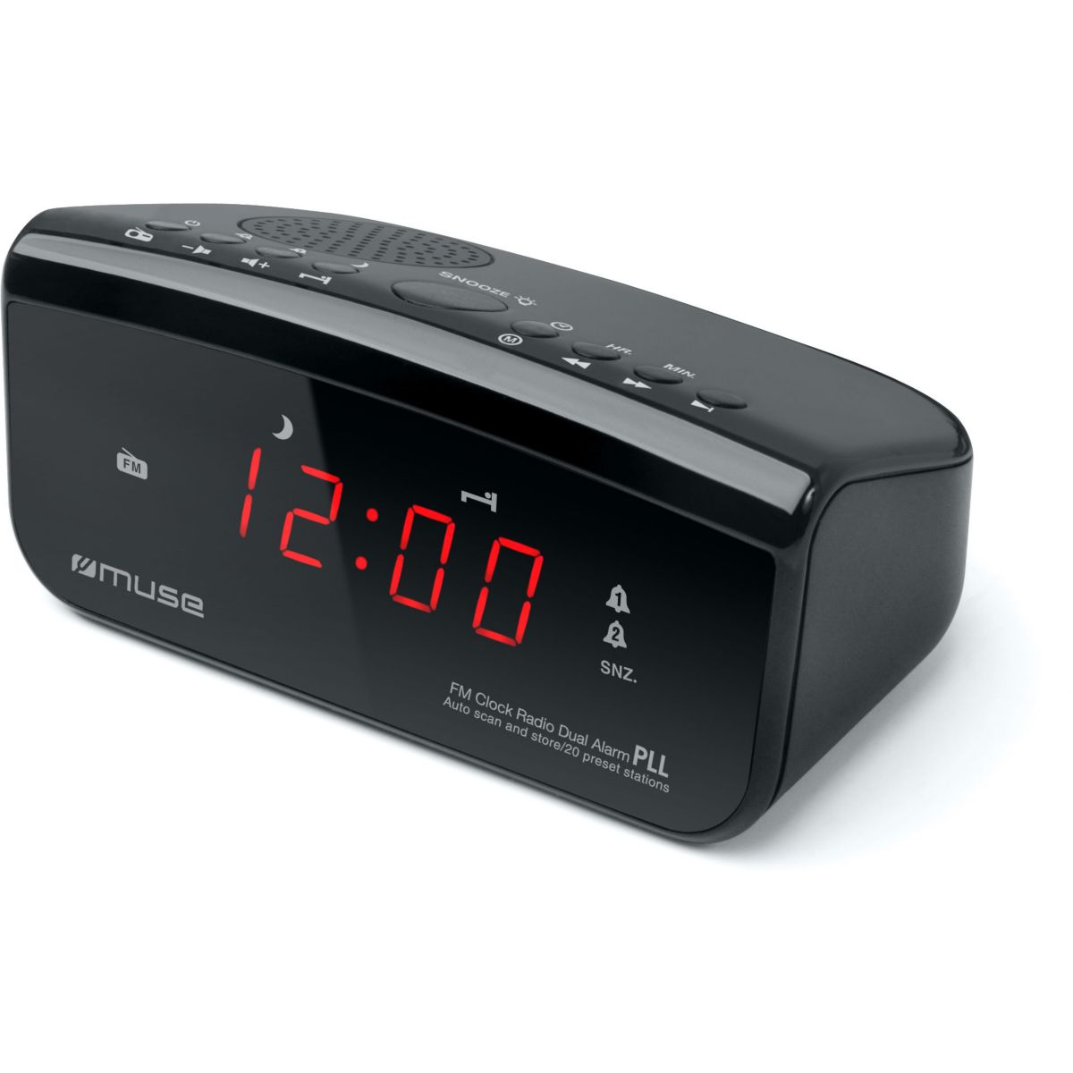 Radio Réveil M-12 Cr noir, MUSE