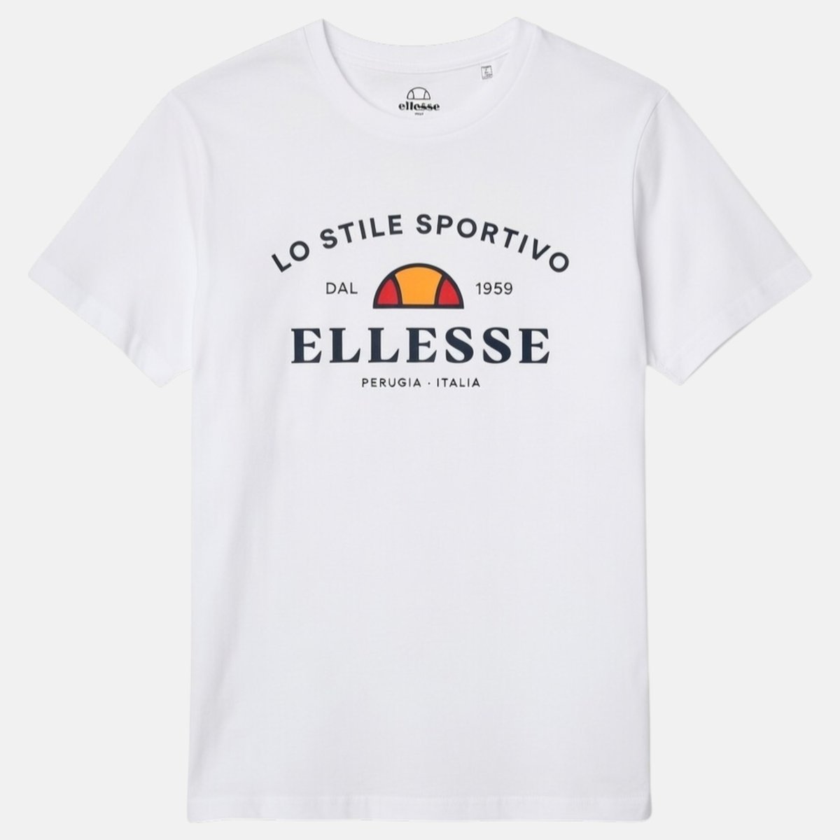 T-shirt manches courtes, col rond TEE TIME blanc, ELLESSE