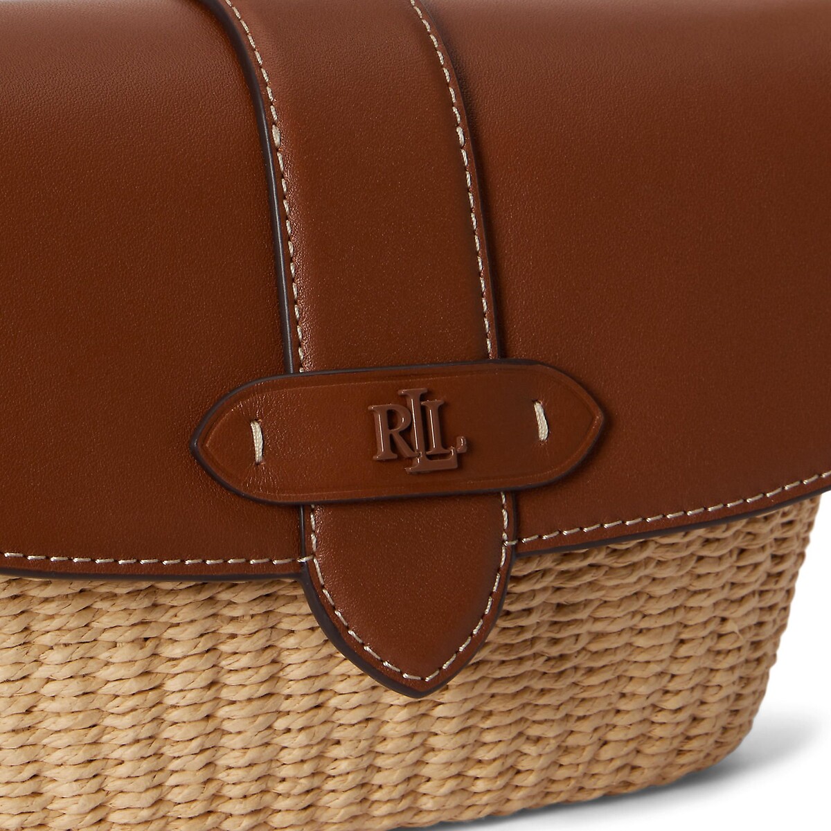 Lynden Straw/Leather Shoulder Bag camel, LAUREN RALPH LAUREN