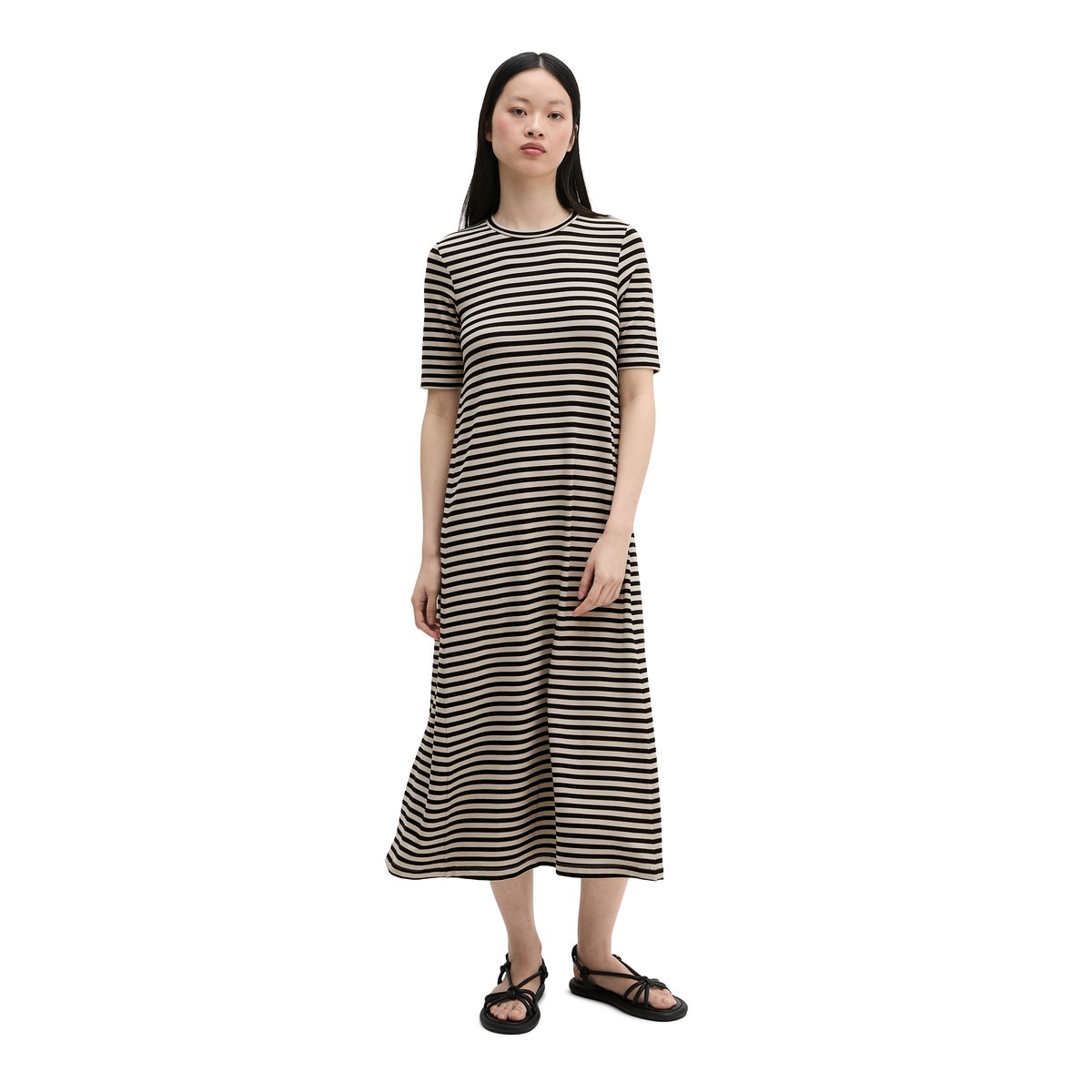 Robe en jersey rayé A-Shape en TENCEL™ Modal hellbraun, MARC O'POLO