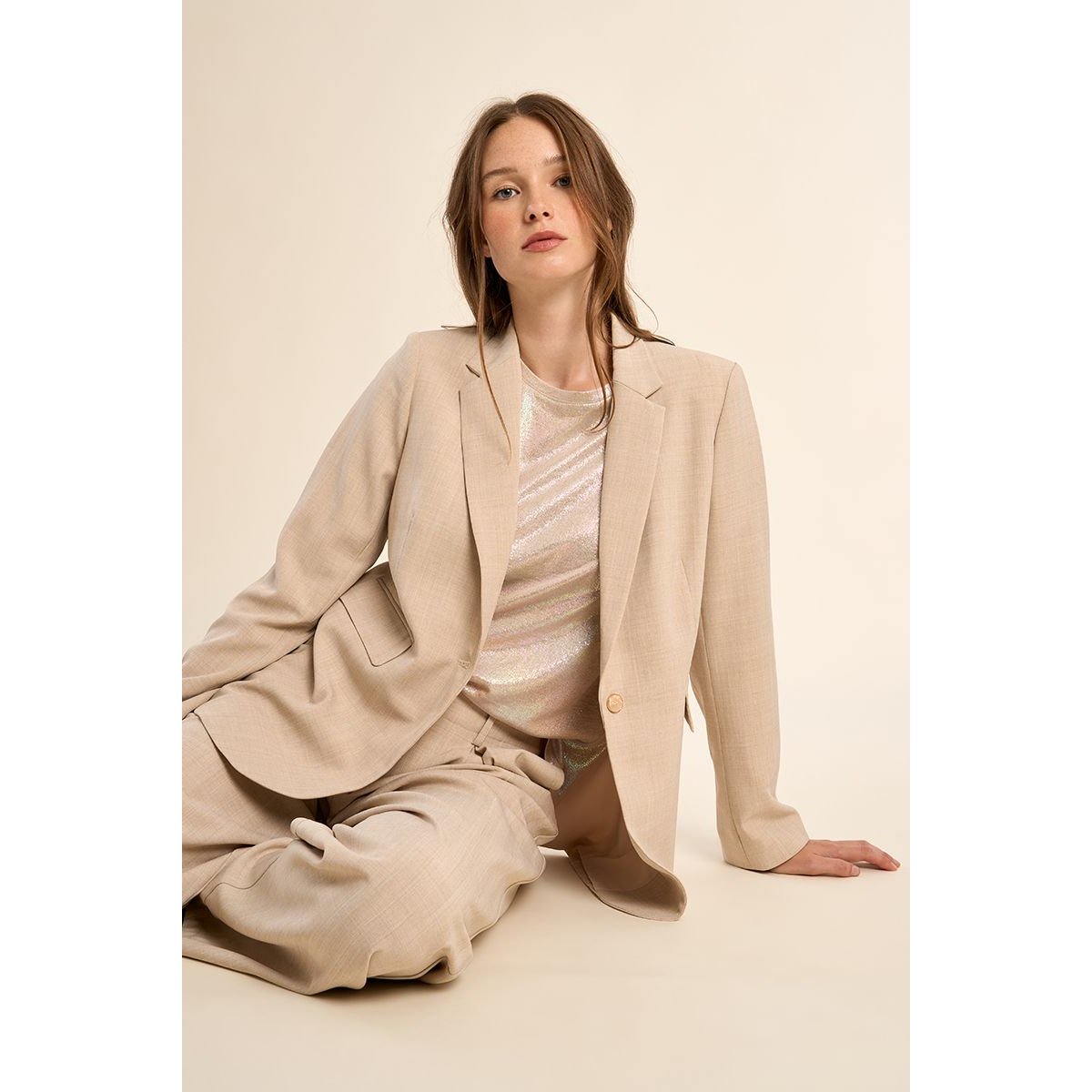 Blazer droit beige, MOLLY BRACKEN