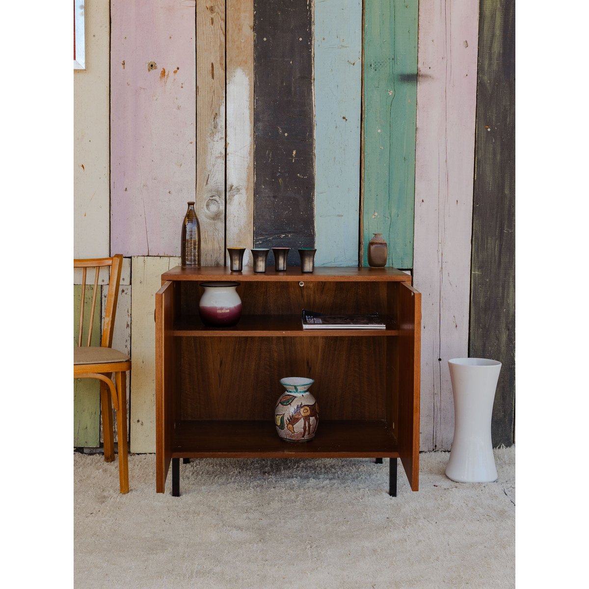 Buffet en teck Gustave N°1607 - Bon état bois foncé, DEBONGOUT