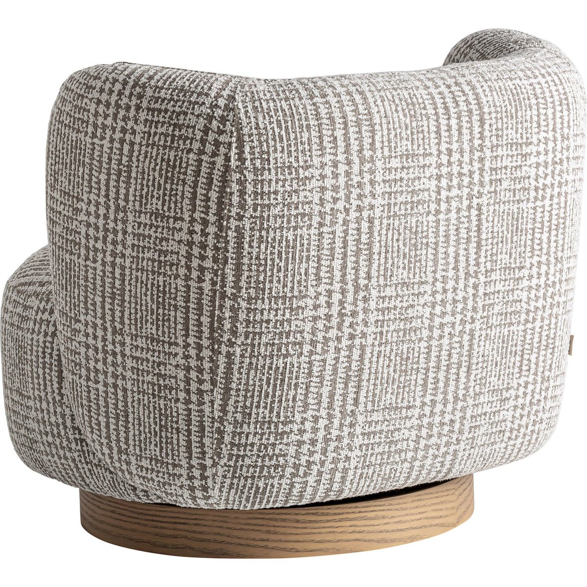 Fauteuil rotatif effet marbré gris marbré et pin brun clair, RECOLLECTION