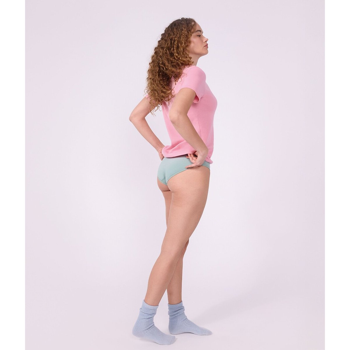 Pack of 5 Cotton Briefs blue/pink/green set, PETIT BATEAU
