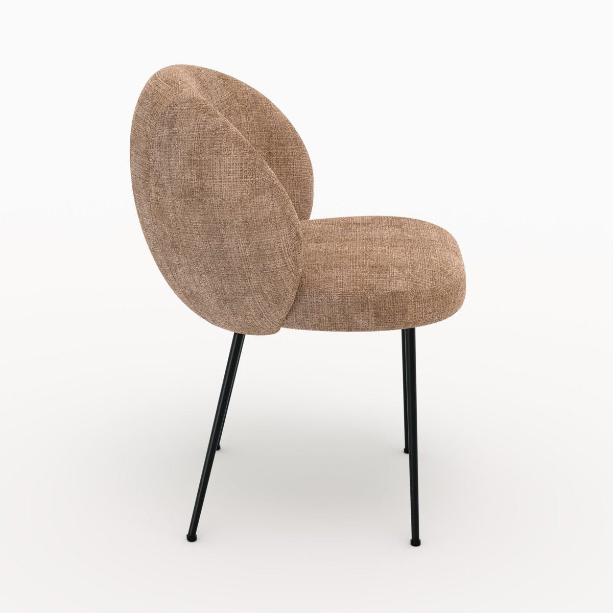 Chaise en velours chenillé, pieds en métal - BLOOMY marron, MAISON PAVANE