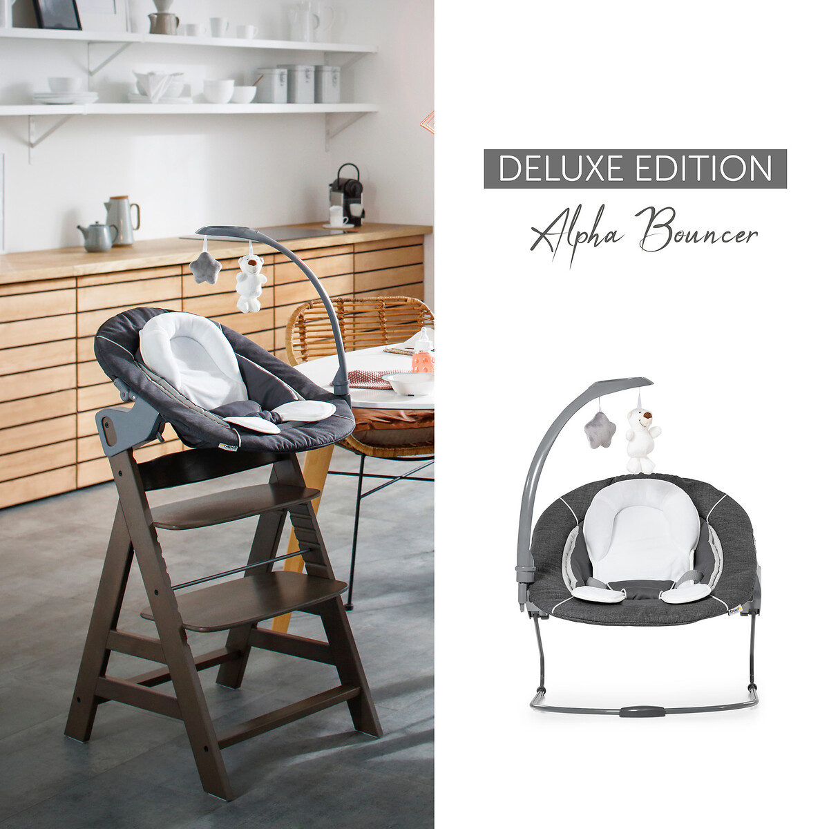 Alpha Bouncer Deluxe melange grey, HAUCK