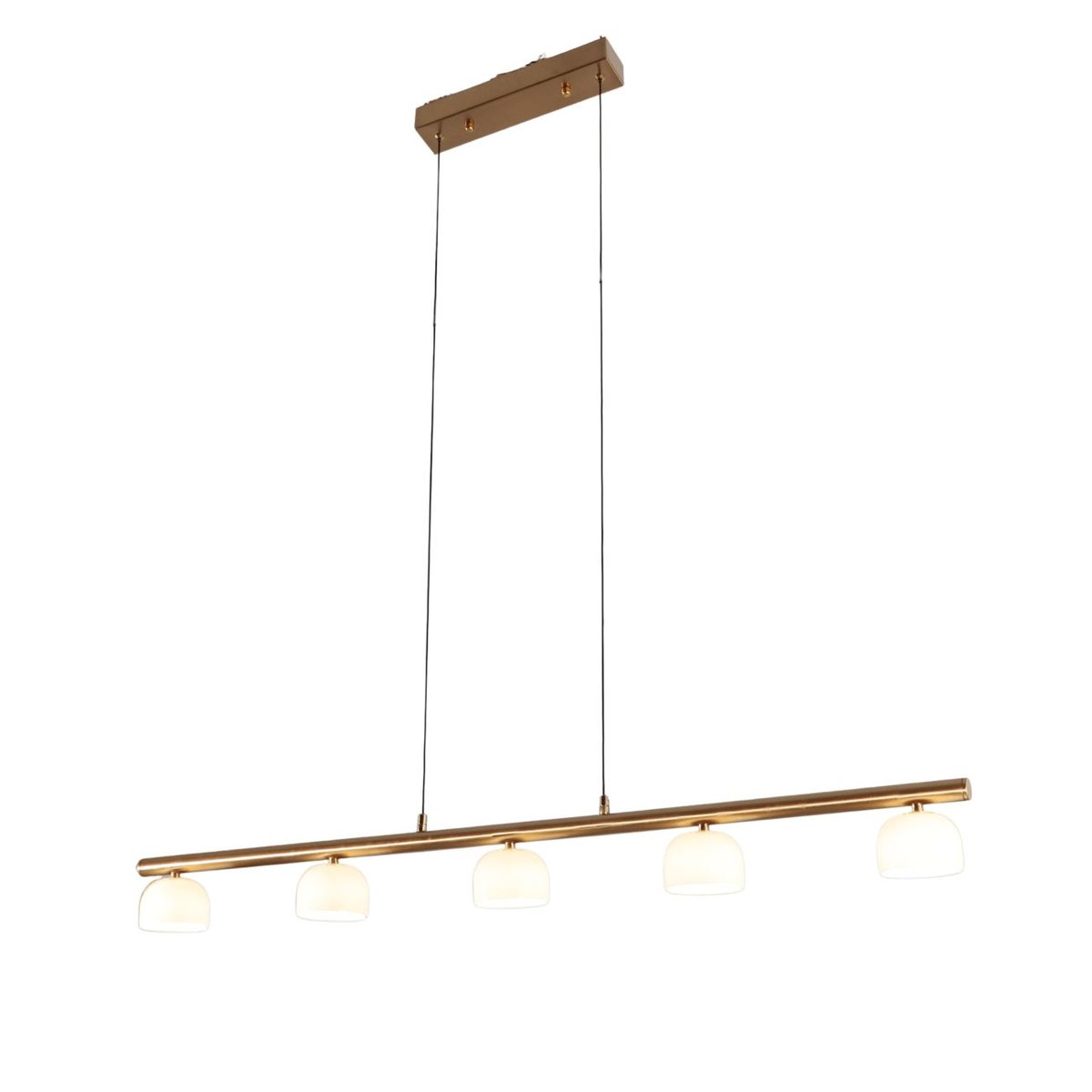 Suspension LED en ligne raffinée - NYSSÉA laiton et blanc, KOSILUM