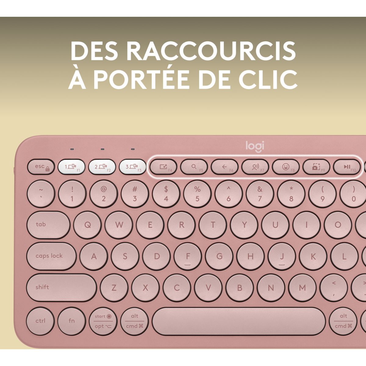 Clavier sans fil Pebble 2 K380s Rose couleur unique, LOGITECH