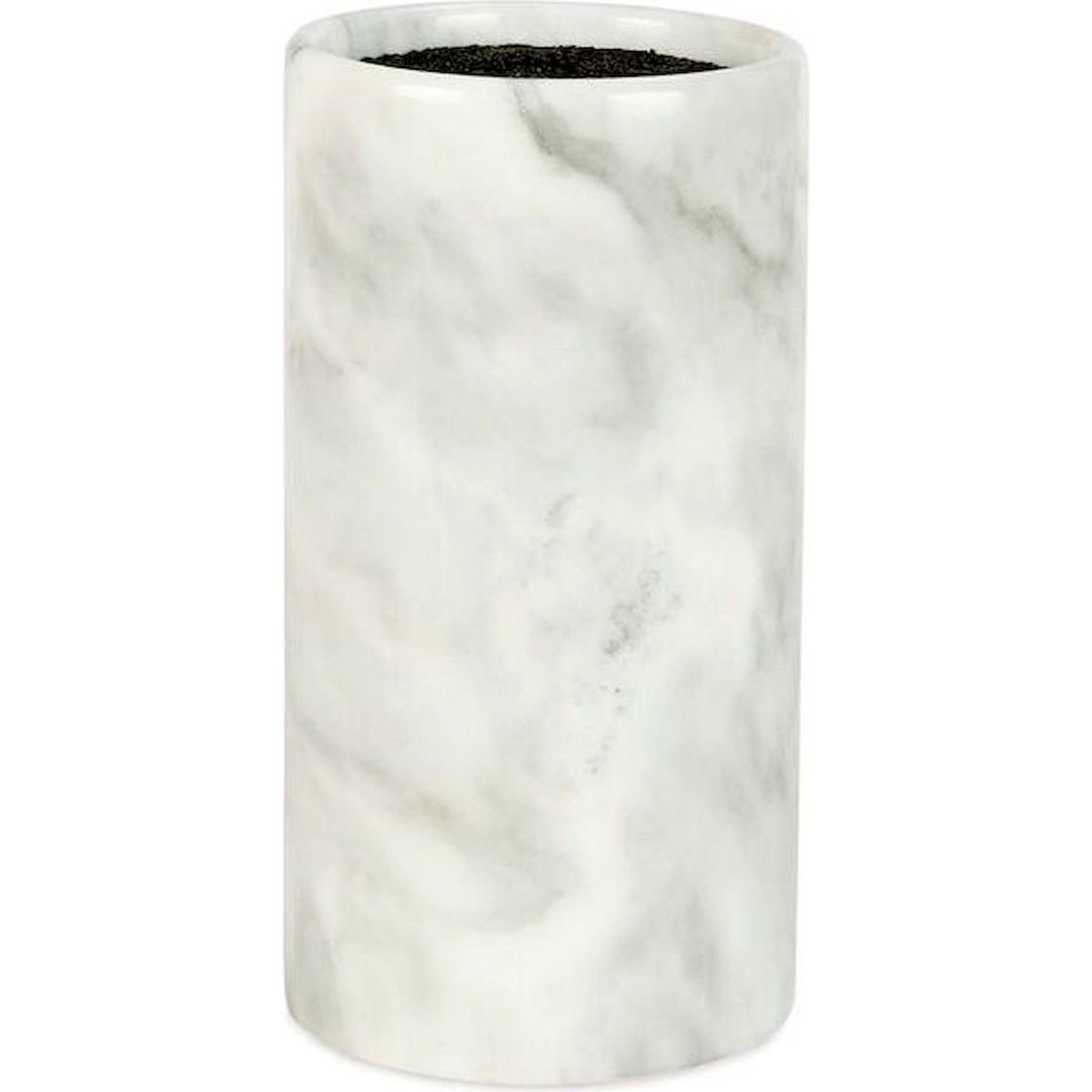 Porte-couteaux rond en marbre pour cuisine marbre blanc veiné gris, RECOLLECTION