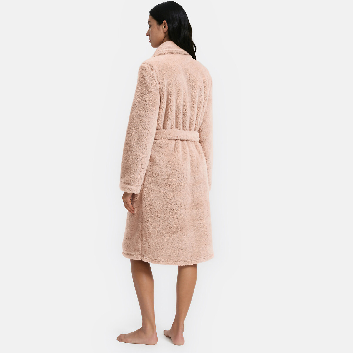 Robe de chambre en maille polaire, col châle beige, LA REDOUTE COLLECTIONS