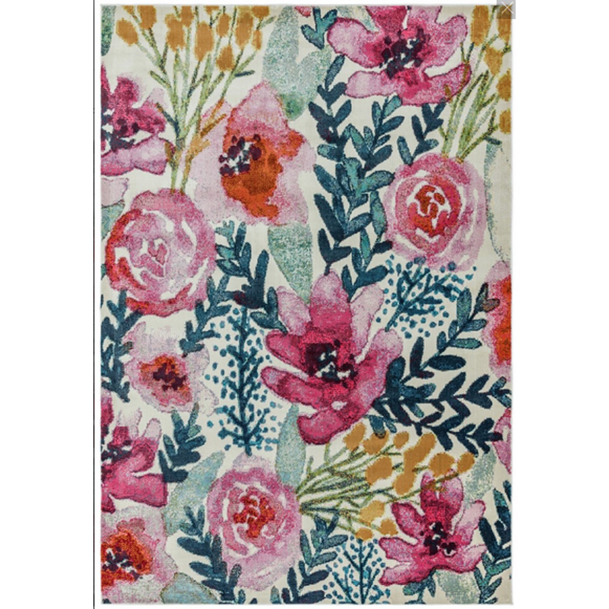 Tapis salon et chambre moderne tissé plat EMILIO MEADOW multicolore, NOVATREND