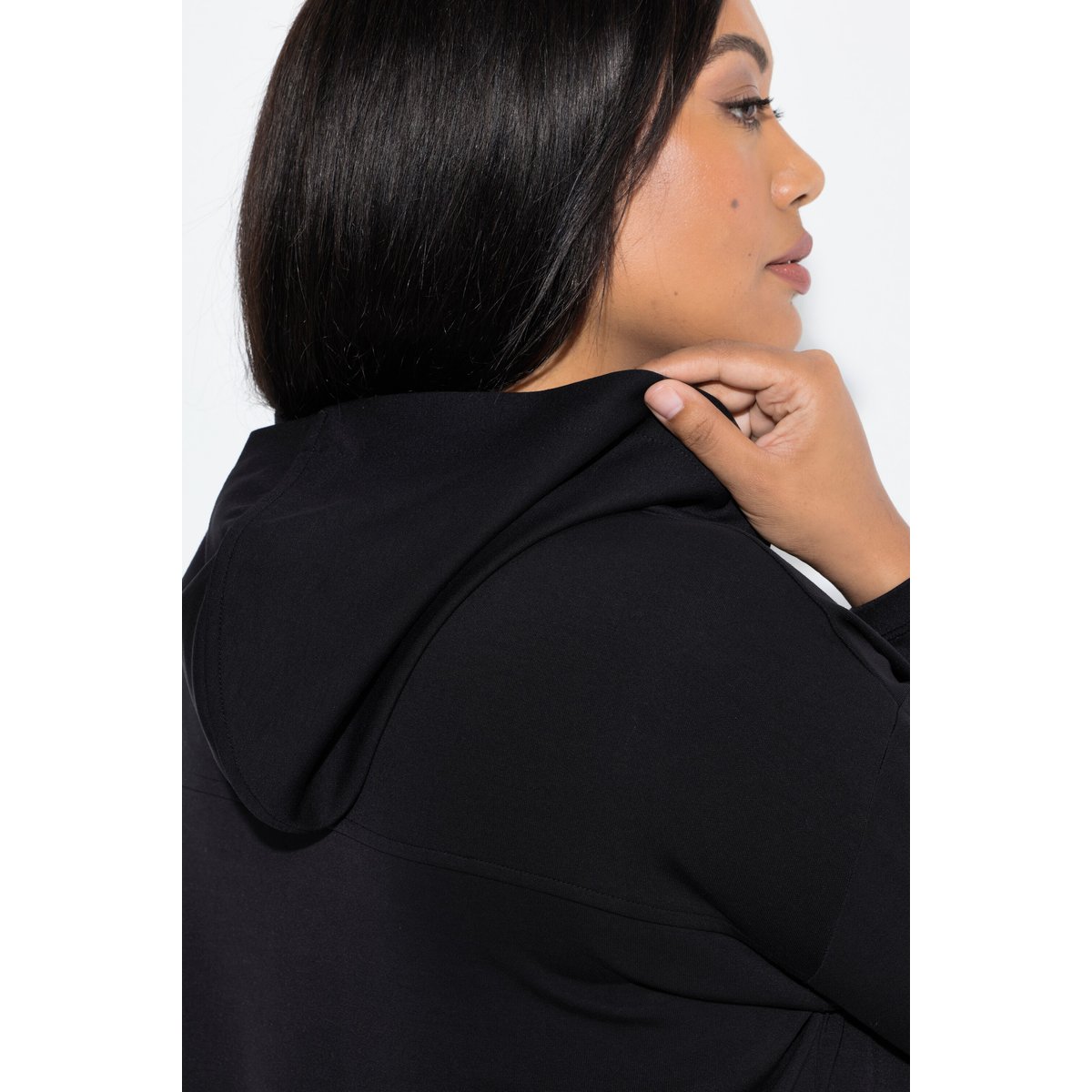Sweat-shirt à capuche, manches longues noir, ULLA POPKEN
