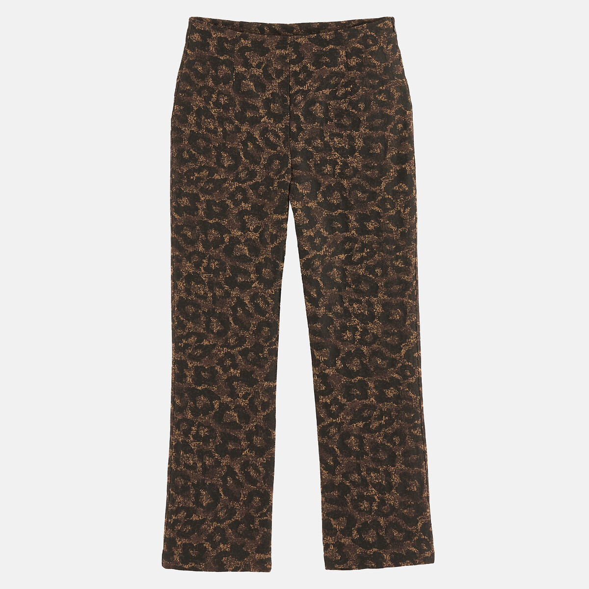 Pantalon bootcut en jacquard léopard léopard marron, LA REDOUTE COLLECTIONS