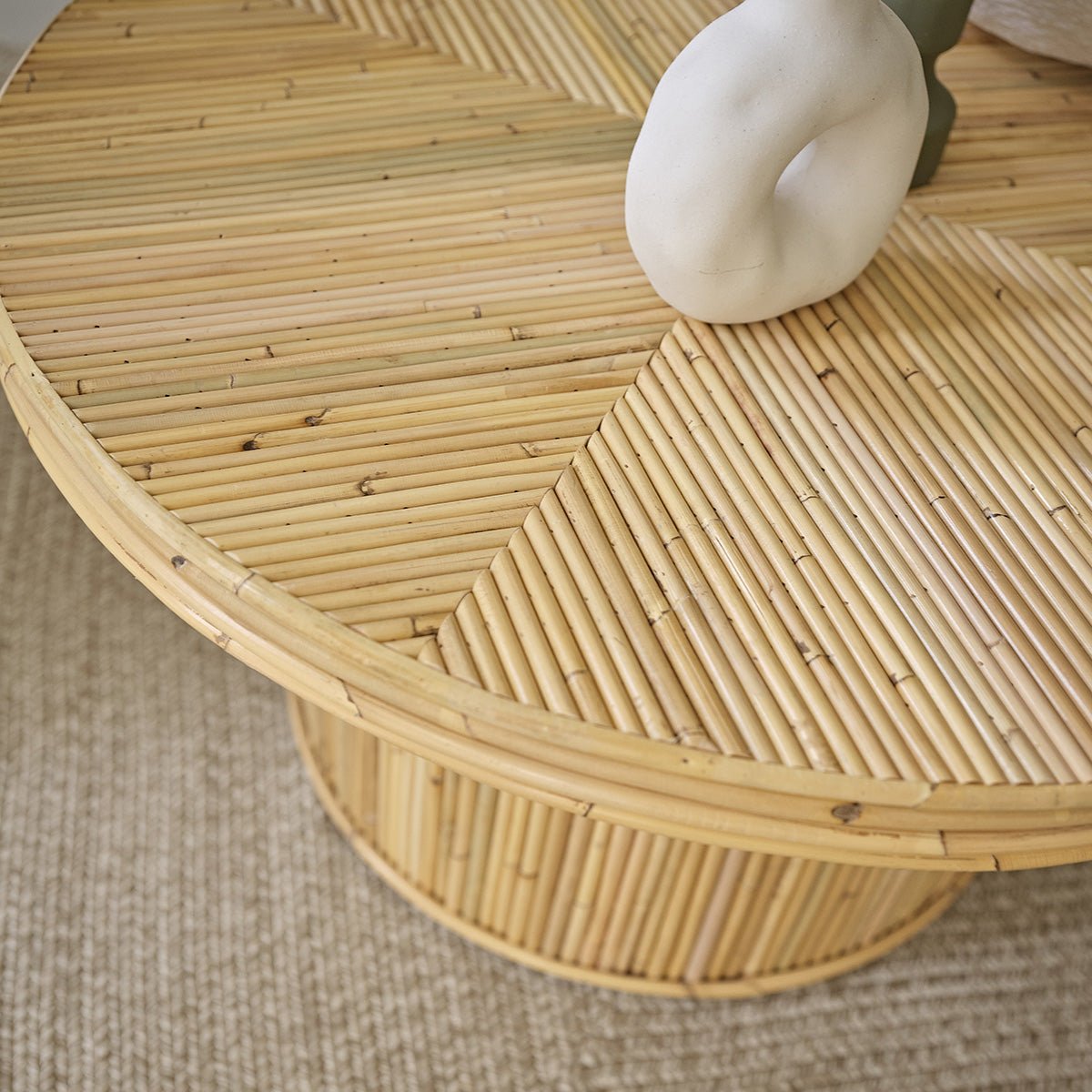 Table basse en canne de rotin 80 cm ALMA naturel, BERAH GETAH