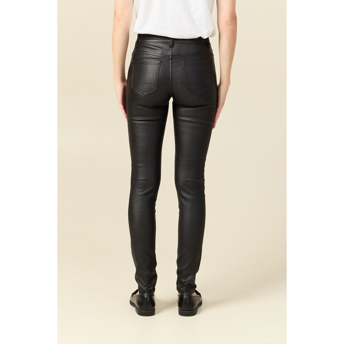 Tregging skinny denim noir enduit, BONOBO