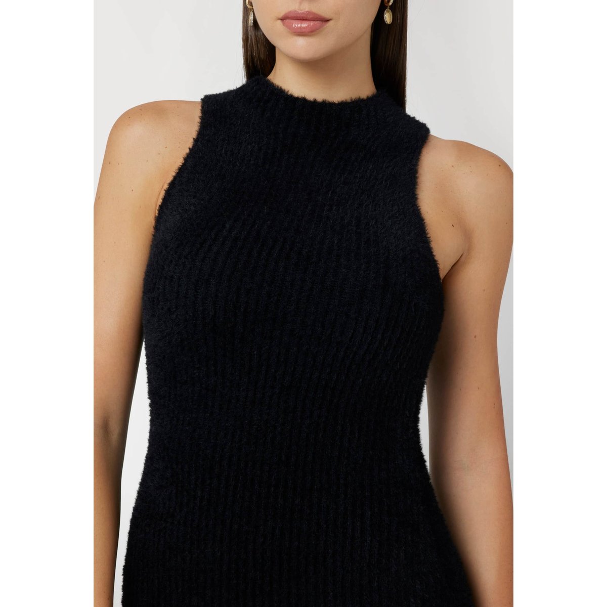 Mini Robe En Laine Floue noir, GUESS