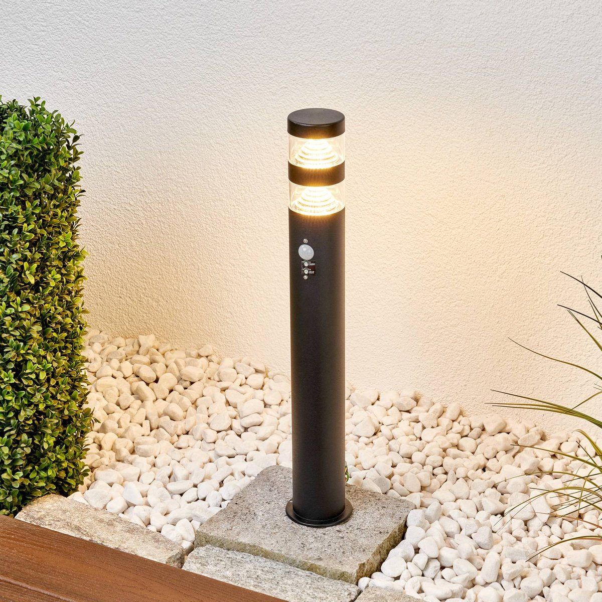 Luminaire extérieur en inox moderneLED noir, transparent, LINDBY