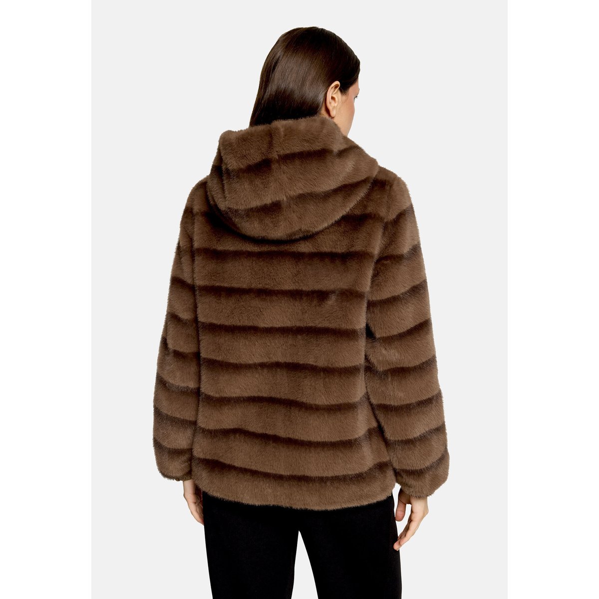 Veste en peluche à capuche taupe/marron, BETTY BARCLAY