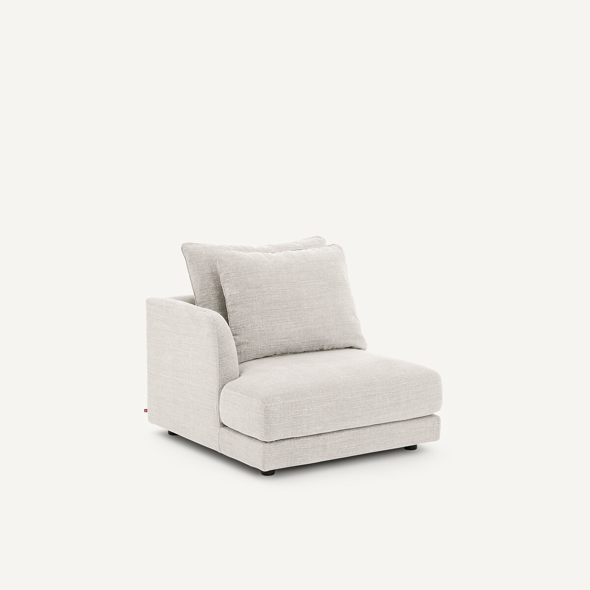 Linkes Sofa-Halbmodul, modular, aus Baumwolle und Leinen, TIBERIO beige, AM.PM