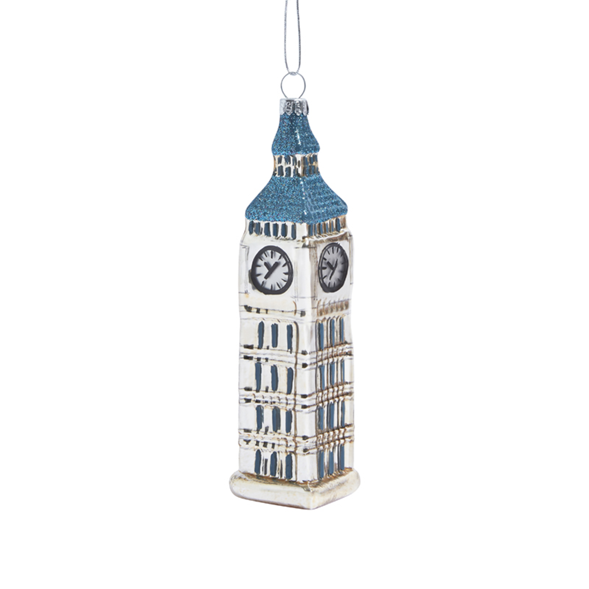 Suspension de noël décorative big ben en verre L12 gris, SIA DECO