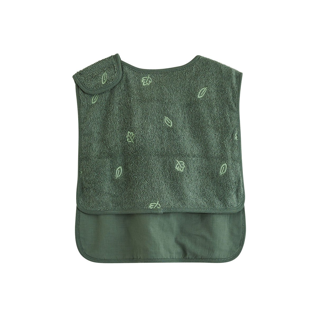 Lot de 2 bavoirs bébé en éponge Moka vert, PETIT BEGUIN