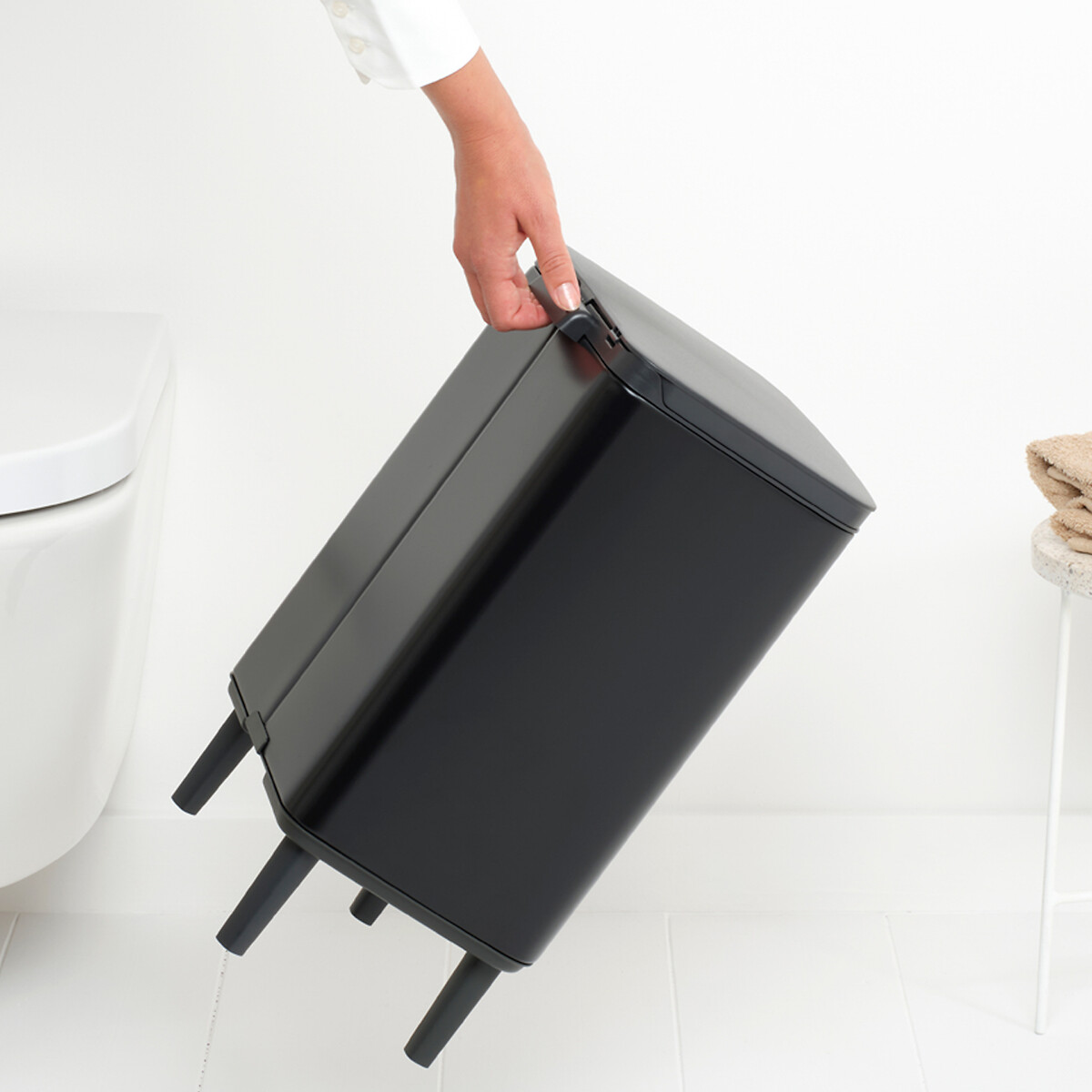 Bo Waste Bin Hi, 12L matt black, BRABANTIA
