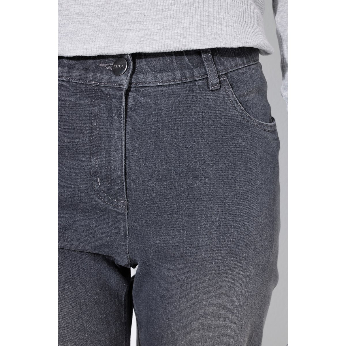 Jeans Mary jambe large jean gris, ULLA POPKEN
