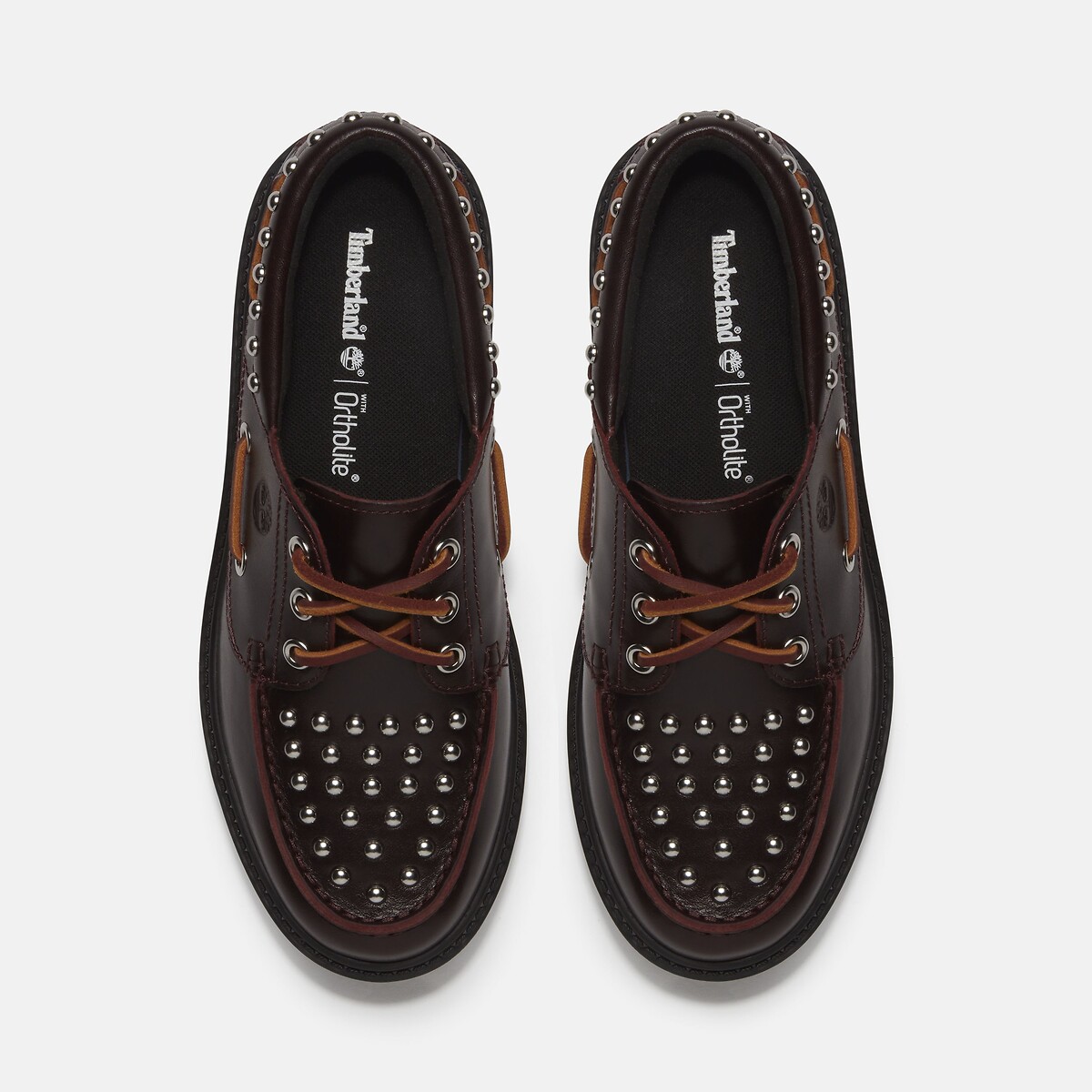 Derby-Schuhe mit Keilabsatz, aus Leder, mit Nieten, STONE STREET BOAT SHOE bordeaux , TIMBERLAND