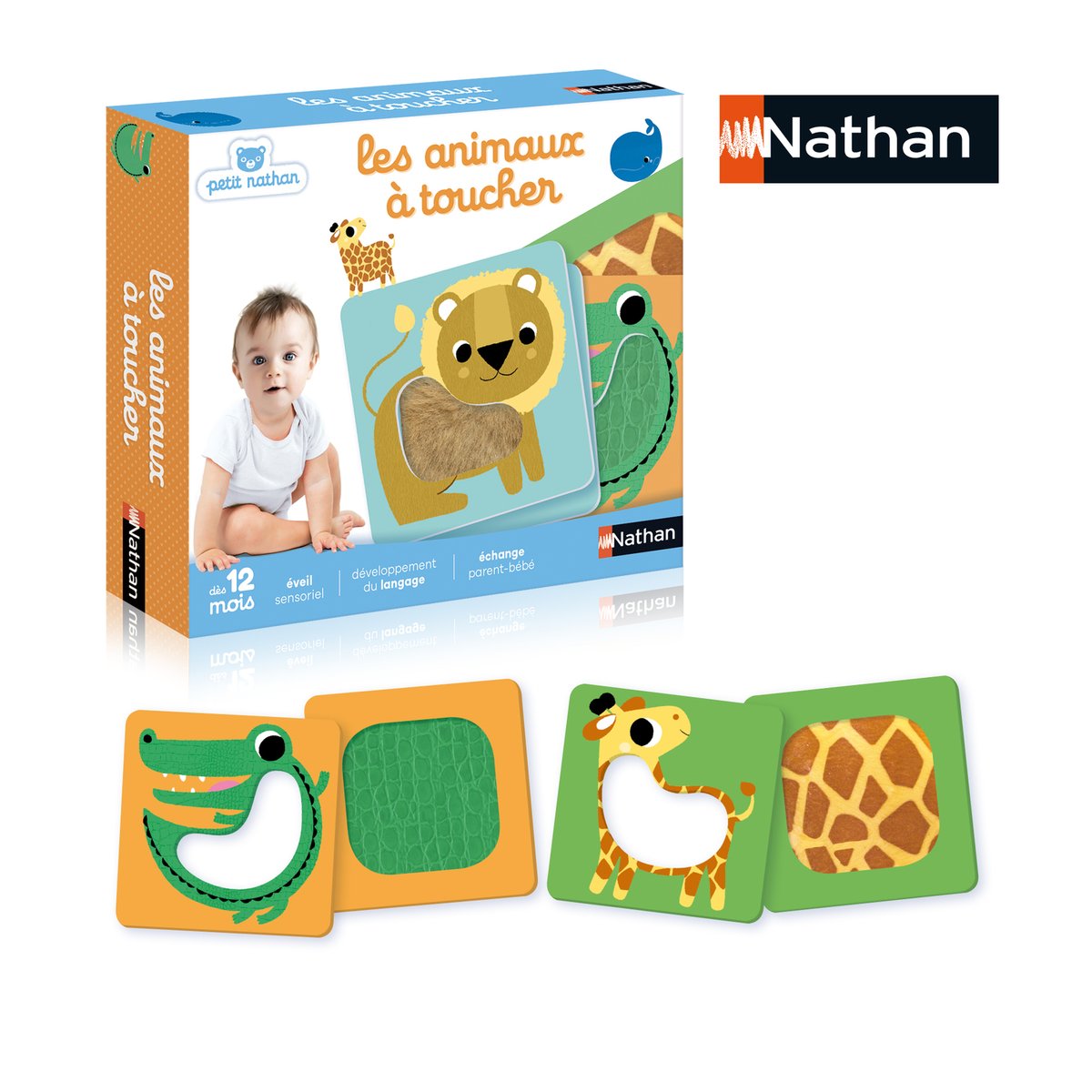 Les animaux a toucher multicolore, NATHAN