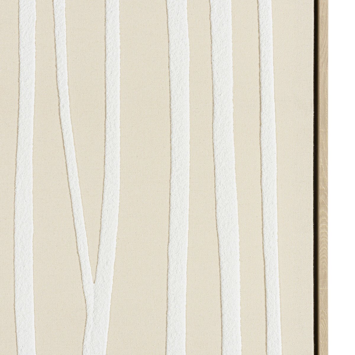 Tableau écru lignes blanches peinture au sable 83 x 123 cm ecru - lignes, PIER IMPORT