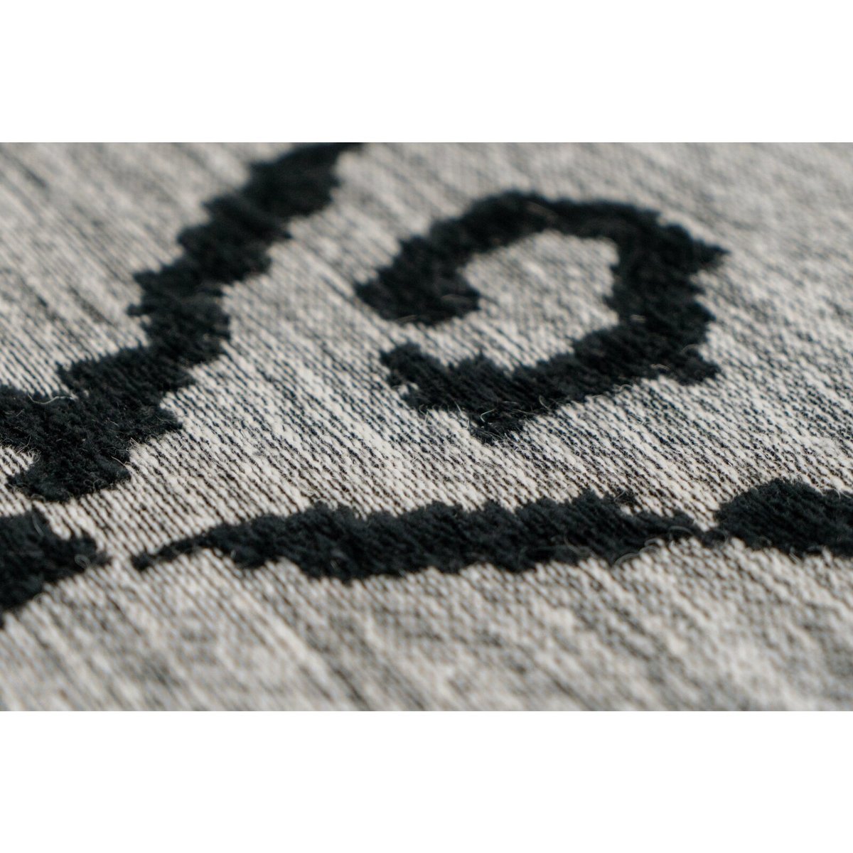 Tapis en coton fait main, RIVIÈRE gris, noir, ARTE ESPINA