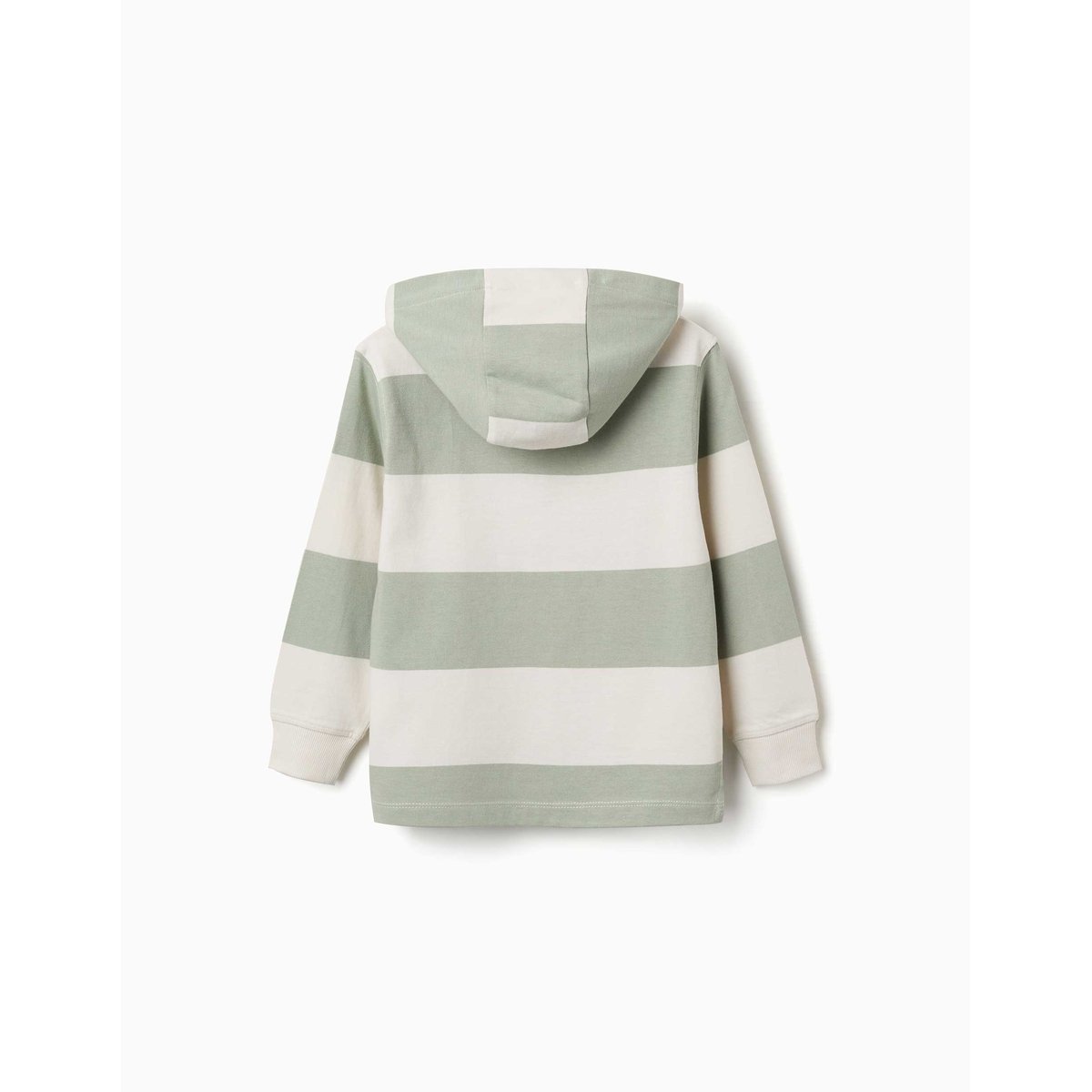 Sweat en coton avec capuche et à rayures vert clair, ZIPPY